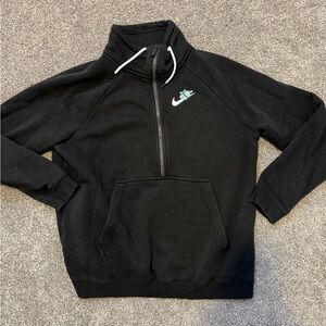 Nike Women's Sportswear Half-Zip Floral Pullover Black Size Large